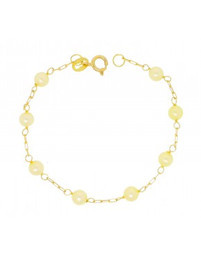 Pulseira com pérola 3 elos - 0017932