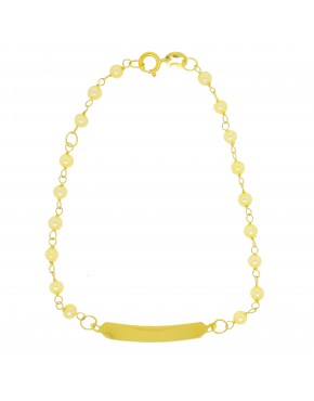 Pulseira de chapinha com pérola - 0025379