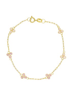 Pulseira 3 marias infantil em ouro 18k - 0029452