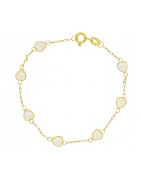 Pulseira infantil com coração em ouro 18k - 0030774